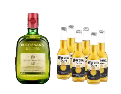 Combo Buchanans Deluxe 750 Ml + Corona Cerveza Extra 330 Ml (6 Unidades)