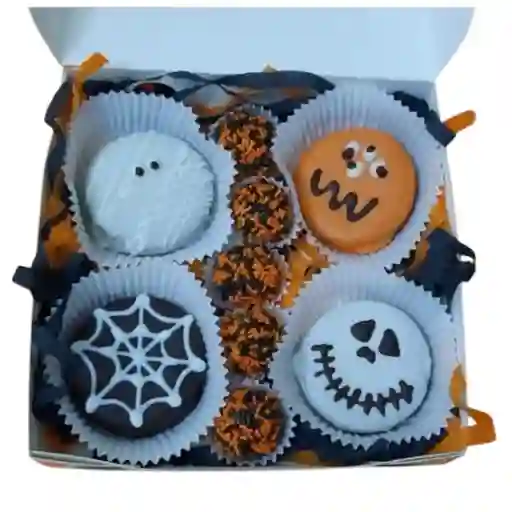 Caja De Galletas Y Fresas De Halloween
