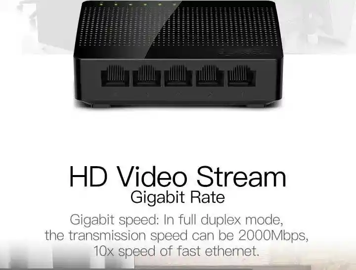 Switch De Red Gigabit Tenda Sg105 | 5 Puertos Rj45 1000 Mbps | Expande Tu Conexión Ethernet