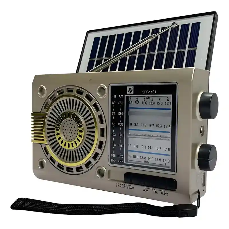 Radio Viena Solar Recargable Am/fm/sw Con Usb, Microsd Y Linterna