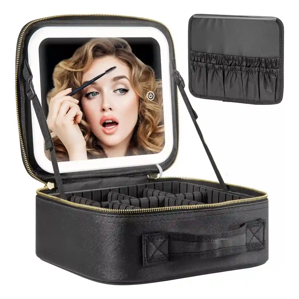 Organizador De Maquillaje Con Espejo Led