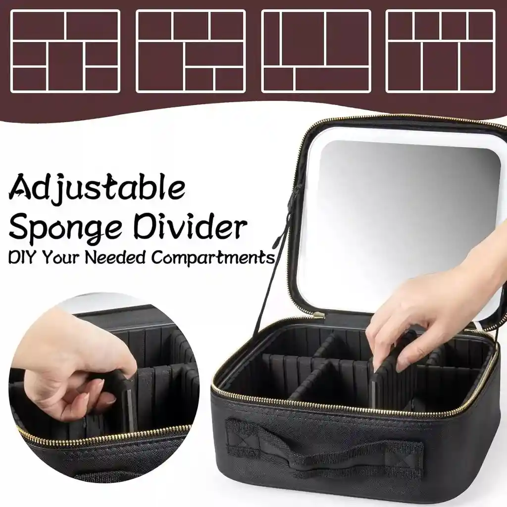 Organizador De Maquillaje Con Espejo Led