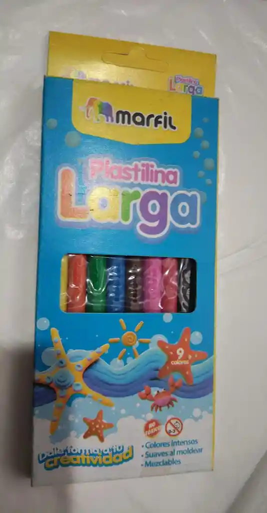 Caja De Plastilina Larga X9 Colores