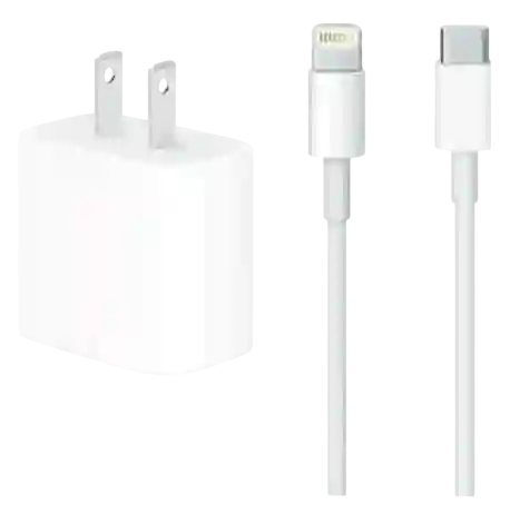 Cargador Iphone 20w Carga Rapida + Cable Usb-c A Lightning 1.1