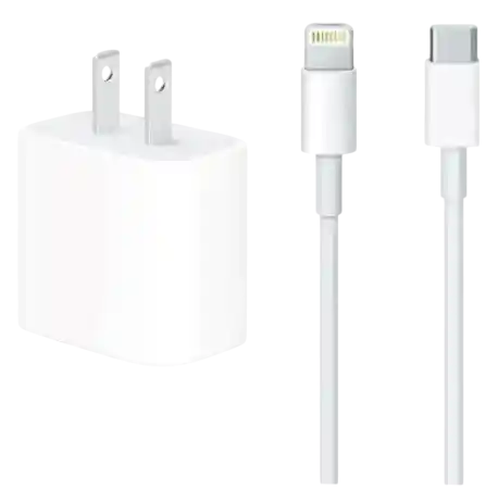 Cargador Iphone 20w Carga Rapida + Cable Usb-c A Lightning 1.1