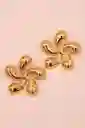 Aretes Dorados Tipo Flor En Rodio