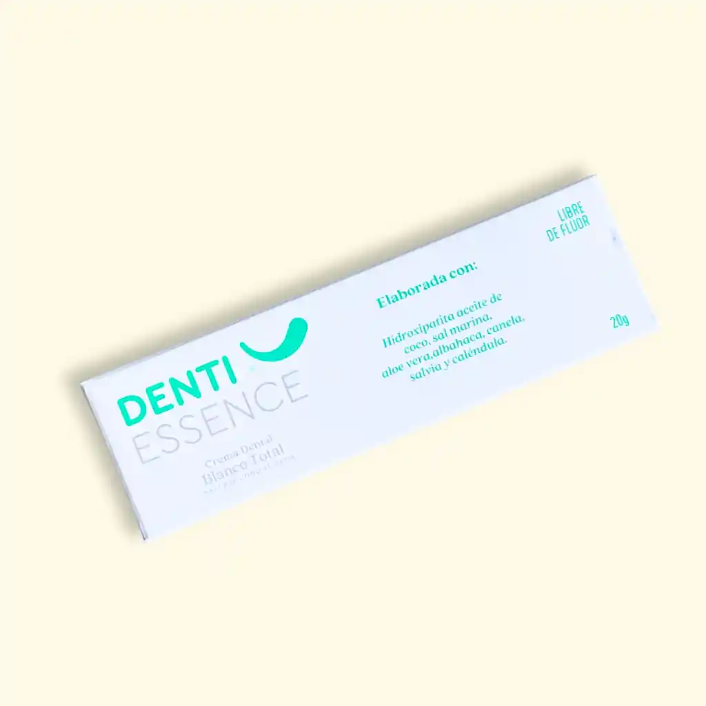 Crema Dental Sin Flúor Blanco Total 20g - Denti Essence