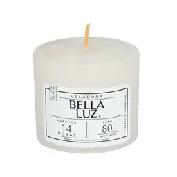 Veladora Bella Luz N3 5x5cm Blanco 90 Gr Parafina N3