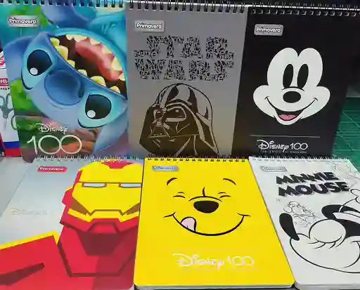 Libreta Vertical 13,8x21 Tapa Dura Animaciones De Disney