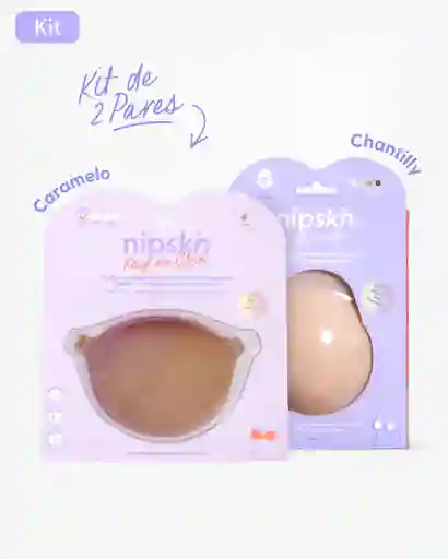 Kit Brasier Adhesivo Talla Smally (copa A) / Color Caramel + Copas En Silicona Para Levantar Busto Talla M (copa A-b) / Color Chantilly - nipskin®