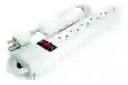 Multinet Regleta Powest Multitoma 6 Salidas Cable 1800w Blanco