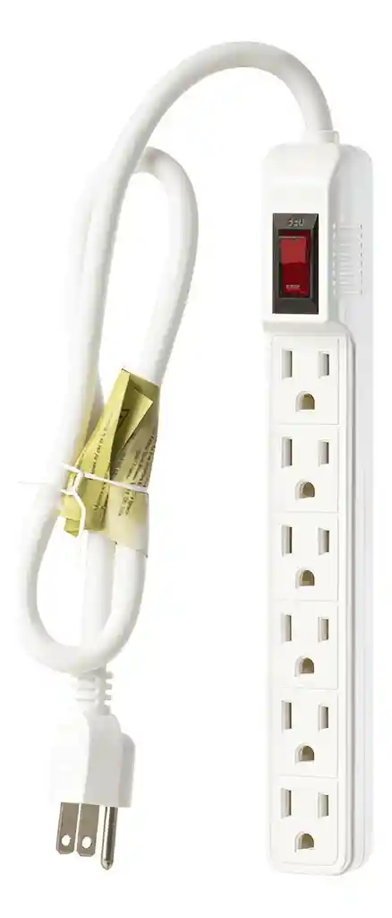 Multinet Regleta Powest Multitoma 6 Salidas Cable 1800w Blanco