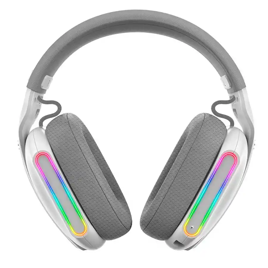 Diadema Gamer Jyr Astronix Inalámbrica Y Bth Blanca Rgb Pc Xbox Ps