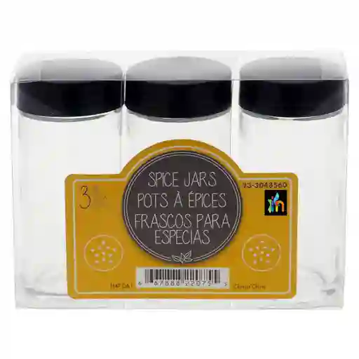 Frascos Para Especias En Vidrio 3 Unidades Por Tapas