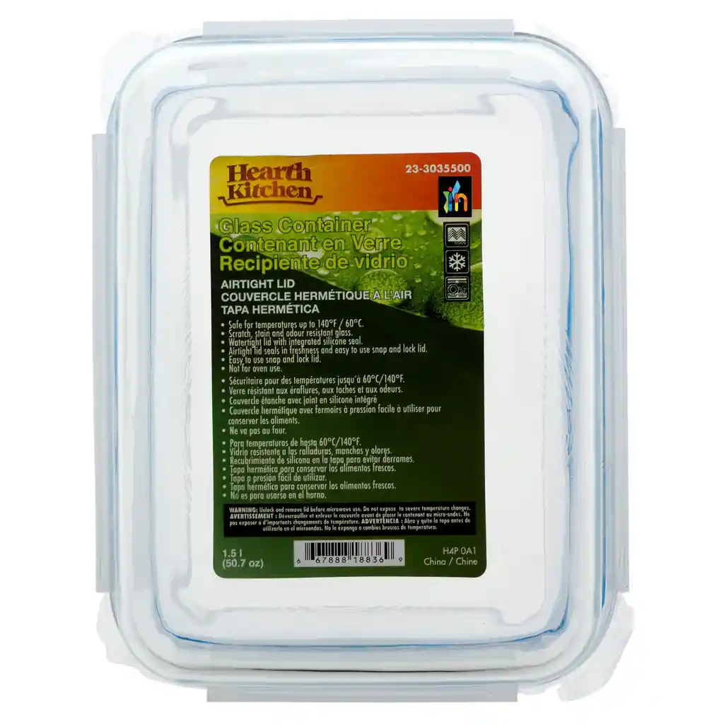 Contenedor En Vidrio Con Tapa Reutilizables Para Alimentos