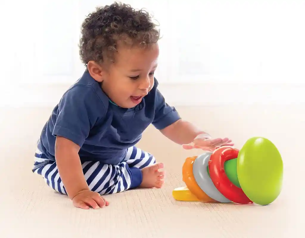 Juego Sensorial Bebés Aros Apilables Encaje Y Texturas Niños