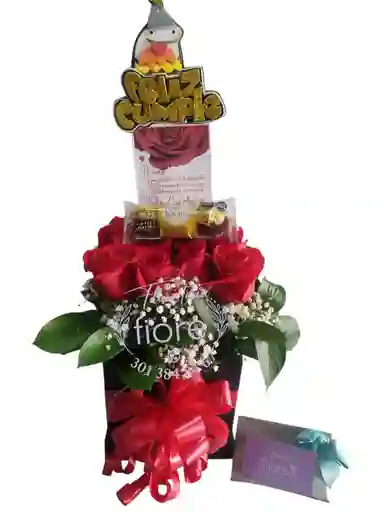Caja De Rosas Y Ferrero