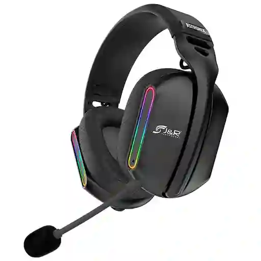 Diadema Gamer Jyr Astronix Inalámbrica Negra Rgb Pc Xbox Ps