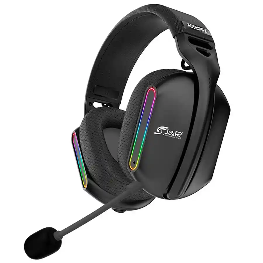 Diadema Gamer Jyr Astronix Inalámbrica Negra Rgb Pc Xbox Ps