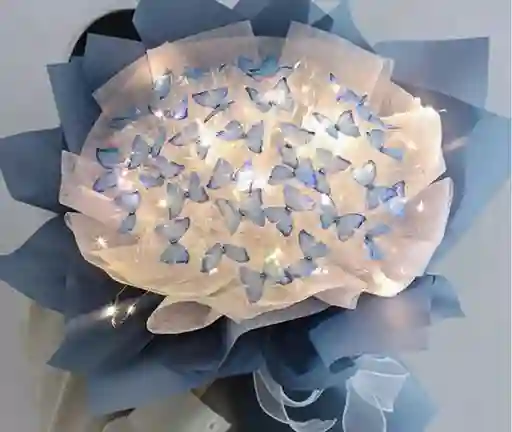 Ramo Mariposas Azúl Con Luz