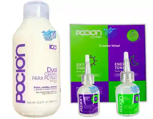 Crema Para Peinar Y Tratamiento Duo Tonic Pocion
