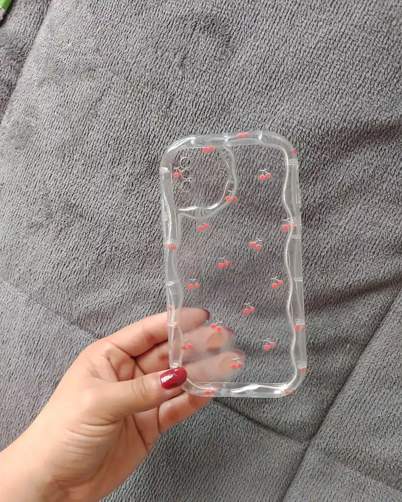 Forro Funda Transparente Con Cerezas Para Celular Iphone X/xs