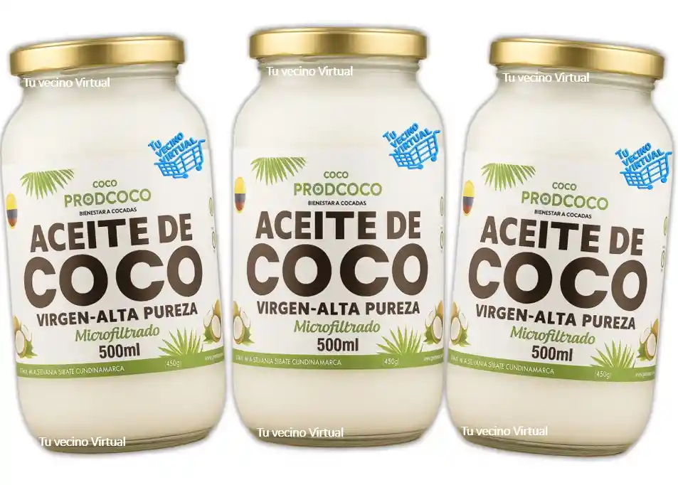 3 Aceite De Coco Alta Pureza Extra Virgen