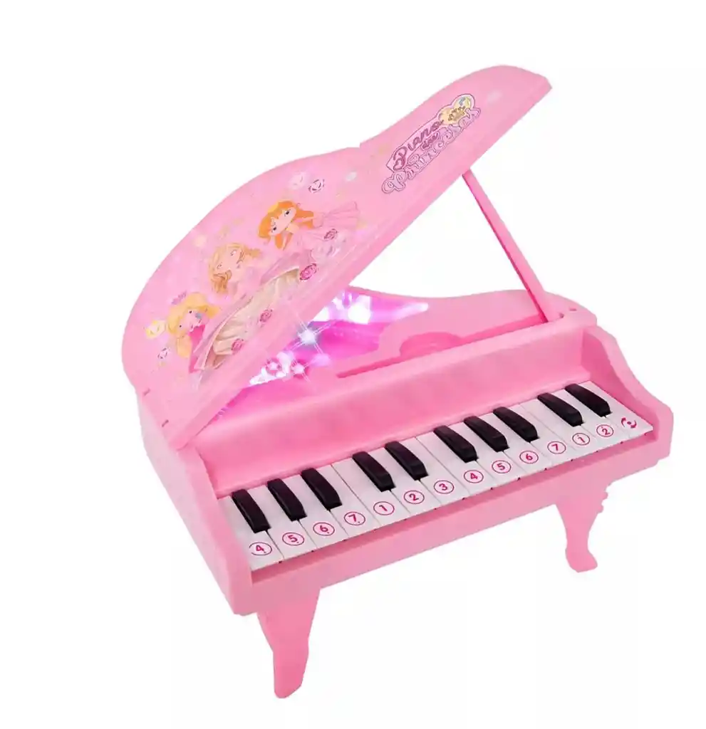 Piano De Juguete Pink Princesses Con Luces Led Rosa (juguete Para Niña)