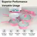 Set De Ollas Con Utensilios X13 Pcs Rosado