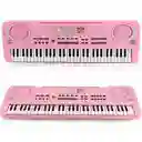 Piano Organeta Teclado Para Niños 61 Teclas Rosa