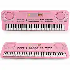 Piano Organeta Teclado Para Niños 61 Teclas Rosa