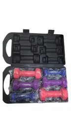 Set De Mancuernas Hexagonales De Neopreno Multicolor, Antideslizantes Con Estuche