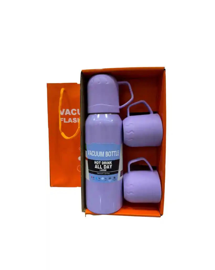 Set Termo 500 Ml Con 3 Tazas