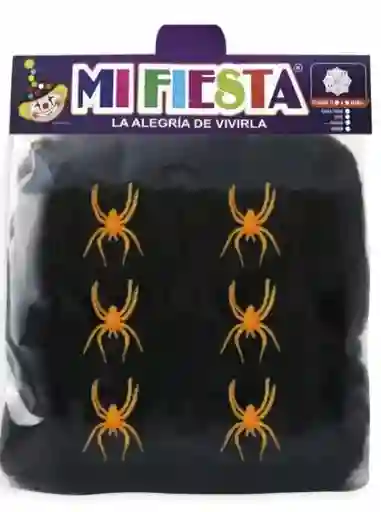 Telaraña Halloween Tipo Algodón Color Negro