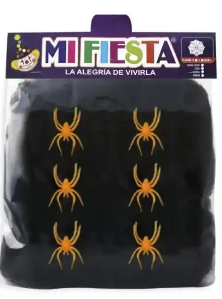Telaraña Halloween Tipo Algodón Color Negro