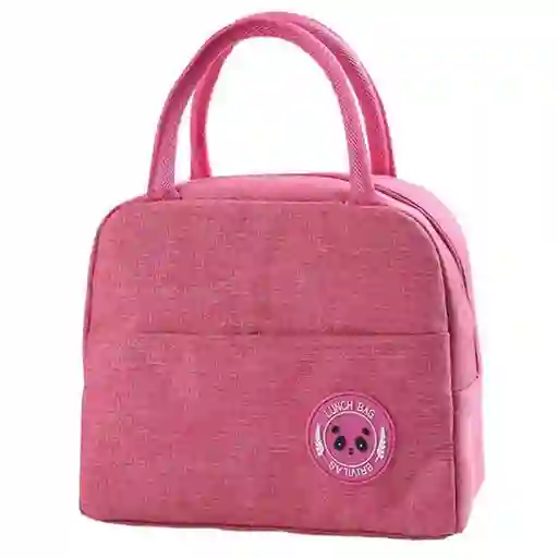 Lonchera Bolsa Termica Impermeable Cremallera Portatil Lavable Rosa