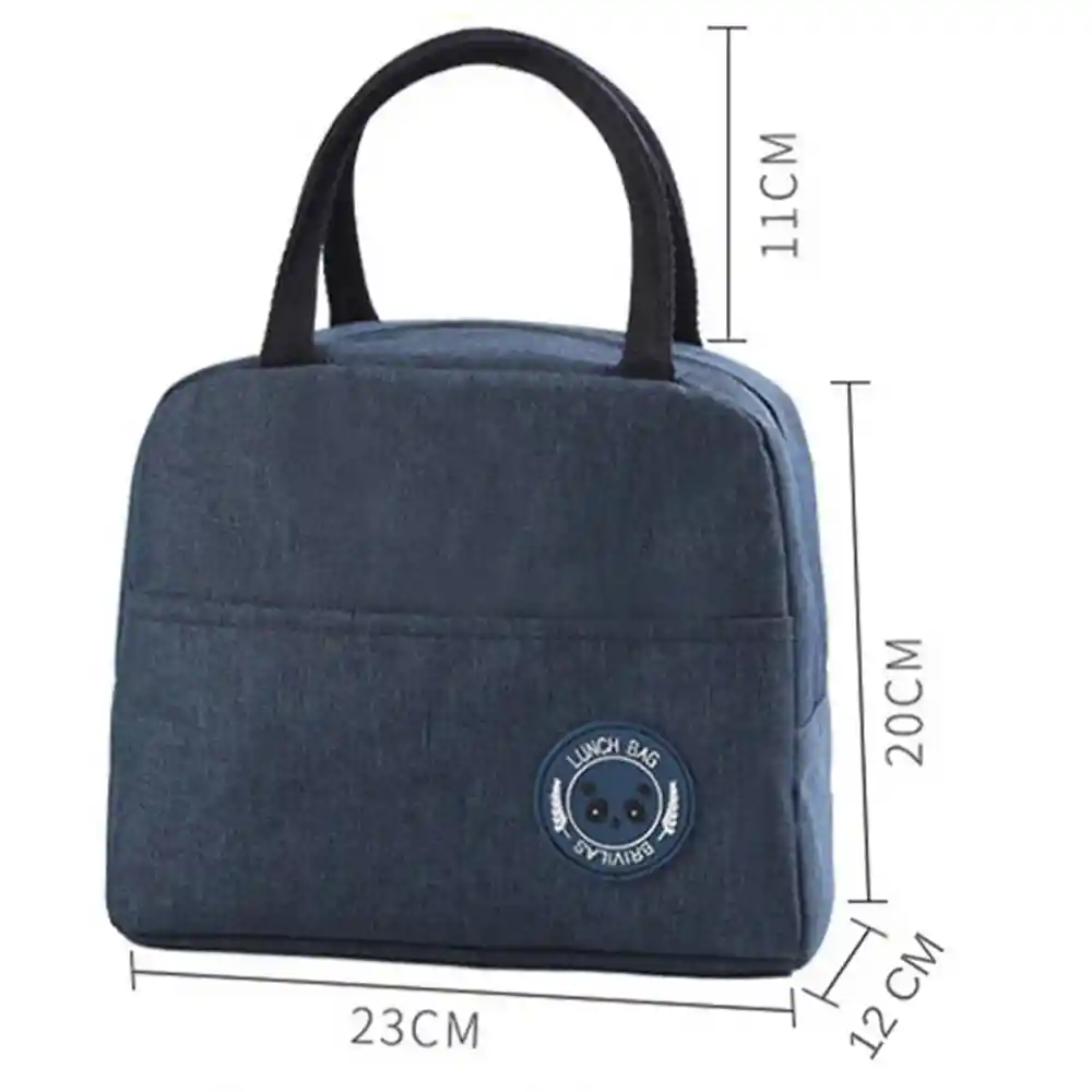 Lonchera Bolsa Térmica Impermeable Cremallera Portátil Lavable Azul