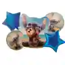 Globos Metalizados Stitch X5 Unidades La Película Lilo & Stitch