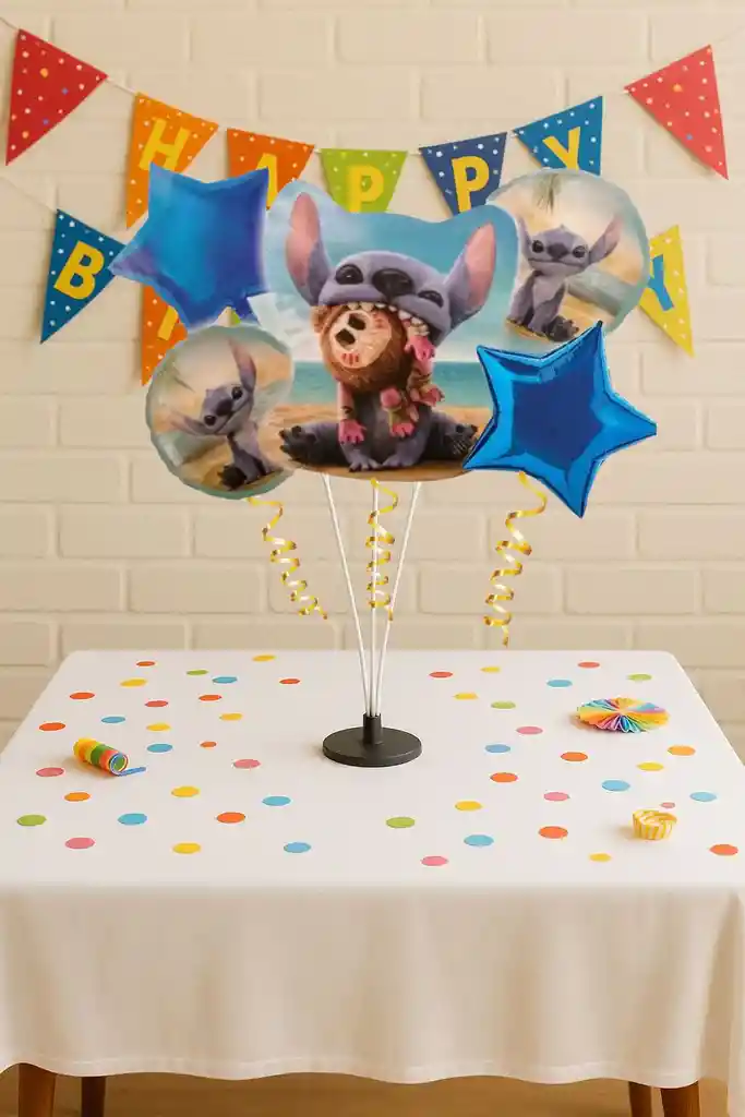 Globos Metalizados Stitch X5 Unidades La Película Lilo & Stitch