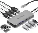 Hub Usb C 12 En 1 Con Hdmi, Estación De Acoplamiento Usb C Para Macbook, Portátiles Y Dispositivos Tipo C, Adaptador Multipuerto Ethernet Con Lector De Tarjetas Tf/sd Y Puerto De Audio