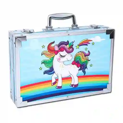 Set Arte 145 Pzs Kit Colores Dibujo Pintura Acuarela Unicornio Az