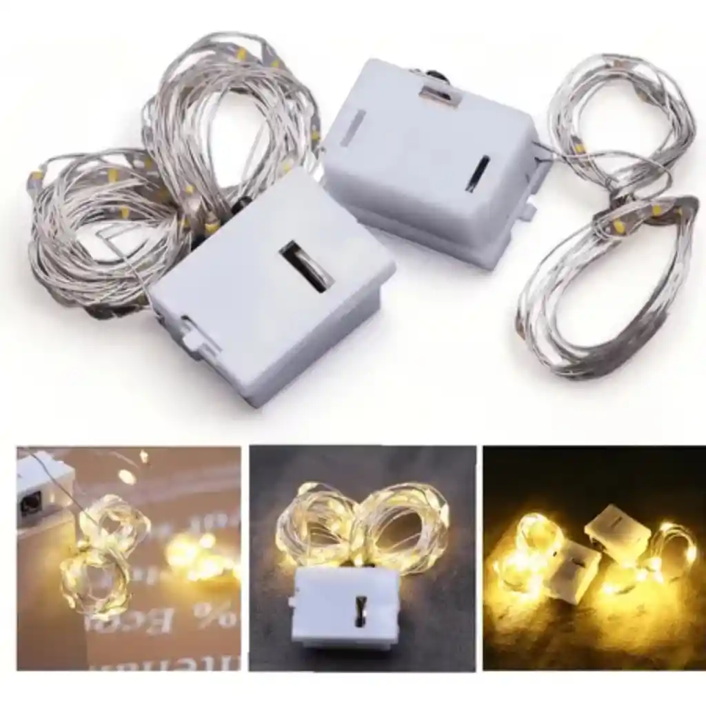 Instalacion Luces Led Lineal Portatil Luz Alambre Bateria Blanca