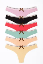 Dos Pantys Hilo En Algodon Colores Surtidos Talla M