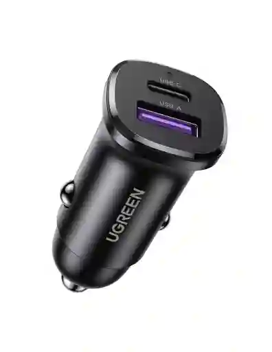 Cargador De Coche 30w Ugreen Usb-c Pd + Usb-a Qc 3.0 Carga Dual