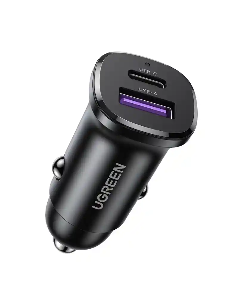 Cargador De Coche 30w Ugreen Usb-c Pd + Usb-a Qc 3.0 Carga Dual