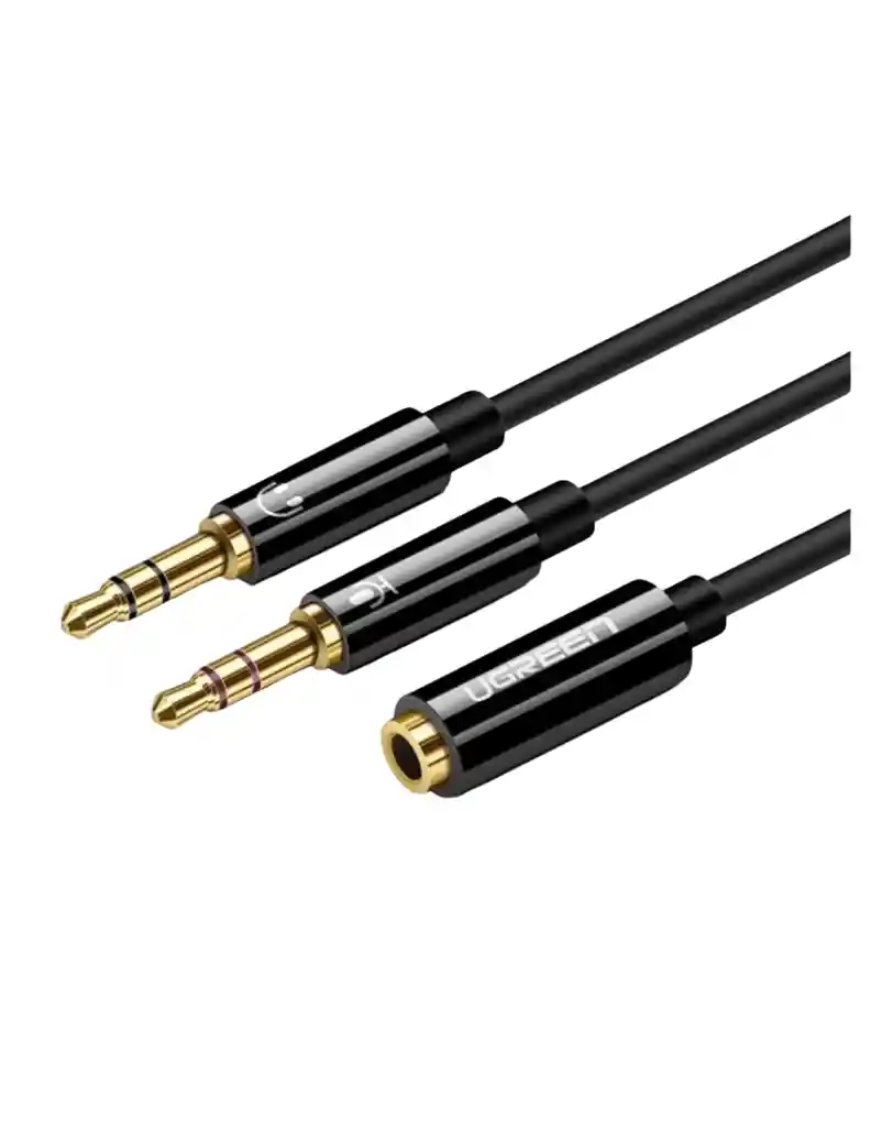 Adaptador Divisor De Audio 3.5mm Ugreen Para Pc 1 Hembra A 2 Machos