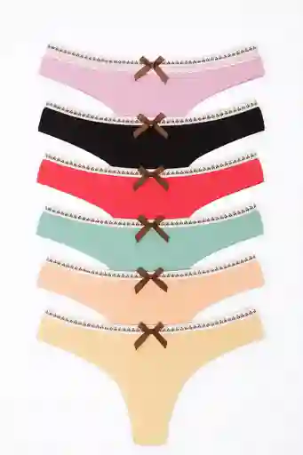 Dos Pantys Hilo En Algodon Cloores Surtidos Talla S