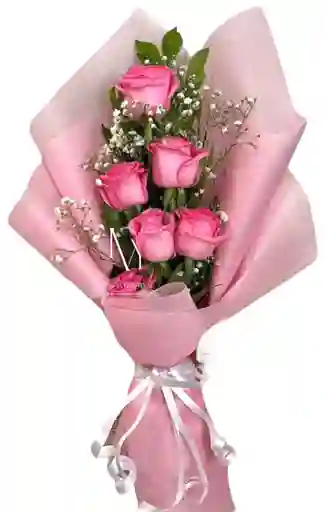 Flores Rosas Fucsia X6
