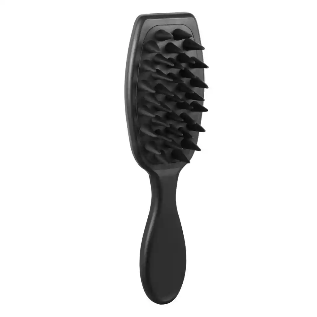 Cepillo Peine Masajeador Siliconado Grande Color Negro Enkor