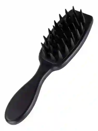 Cepillo Peine Masajeador Siliconado Grande Color Negro Enkor